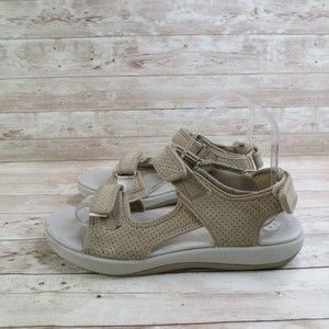 Clarks Sandals Womens 7.5 Brown Hook & Loop Comfort Cushion Sandal Cloudsteppers